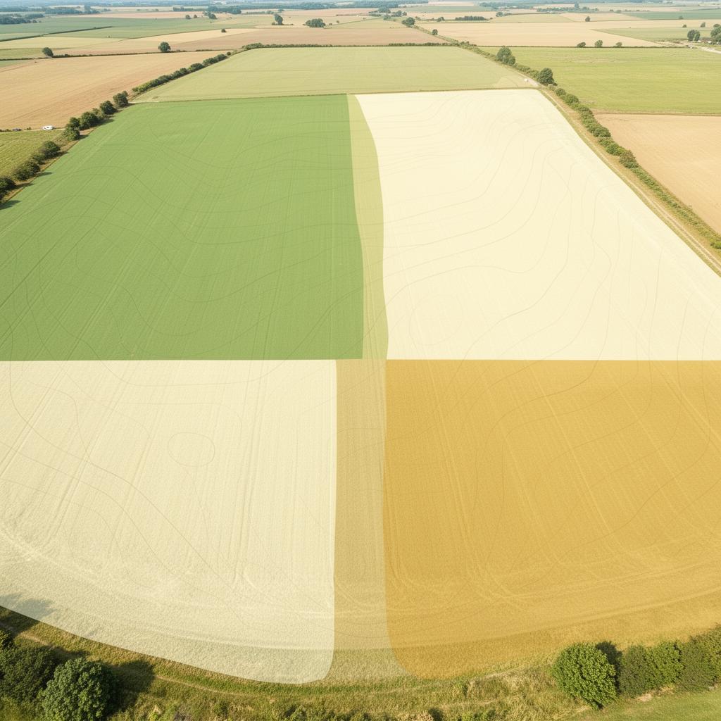 Aerial farmland with grower-focused soil response zones