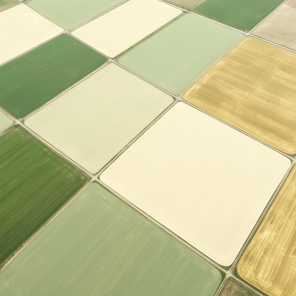 Aerial farmland reframed as supplier coverage territories